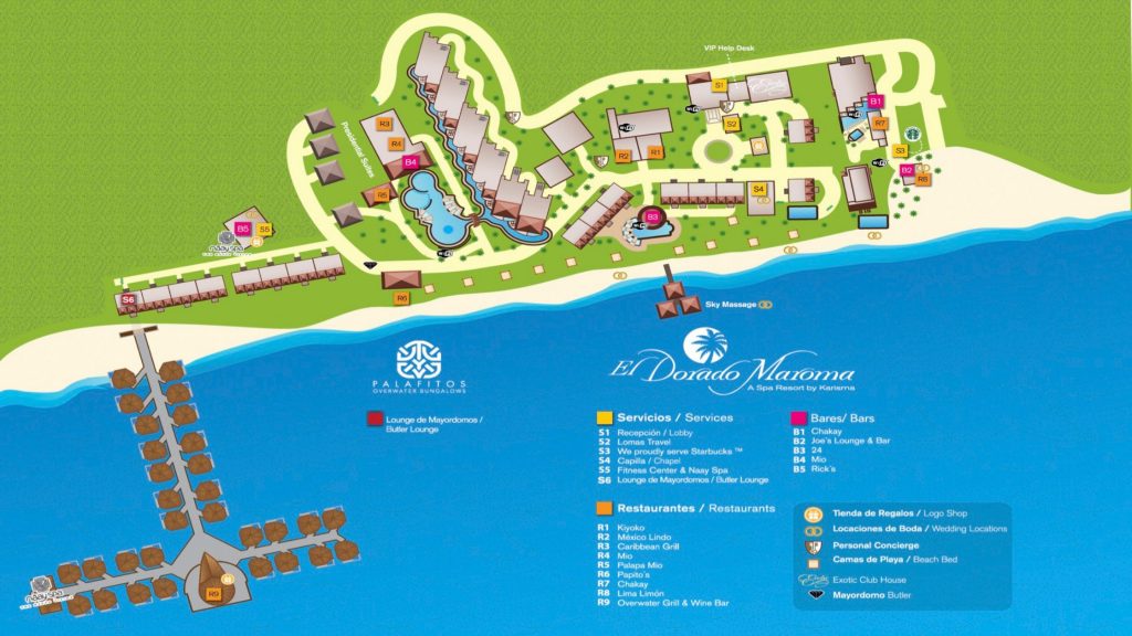 El Dorado Maroma Resort Map