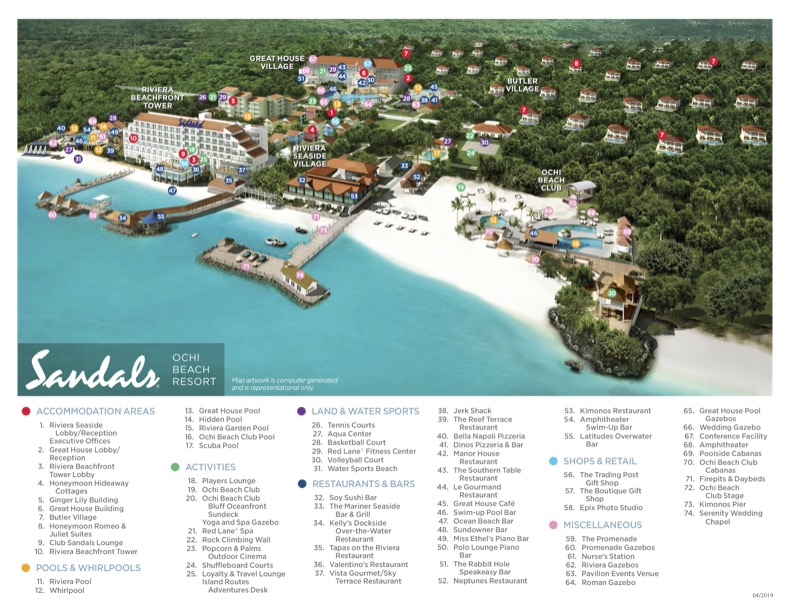 Sandals Ochi Beach Resort Map